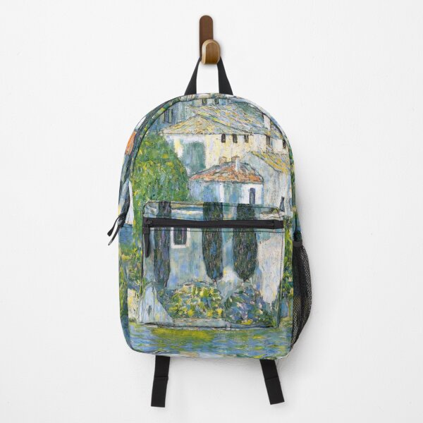 Item preview, Italian Lakeside Church With Cypress Trees designed and sold by artofuniverse.