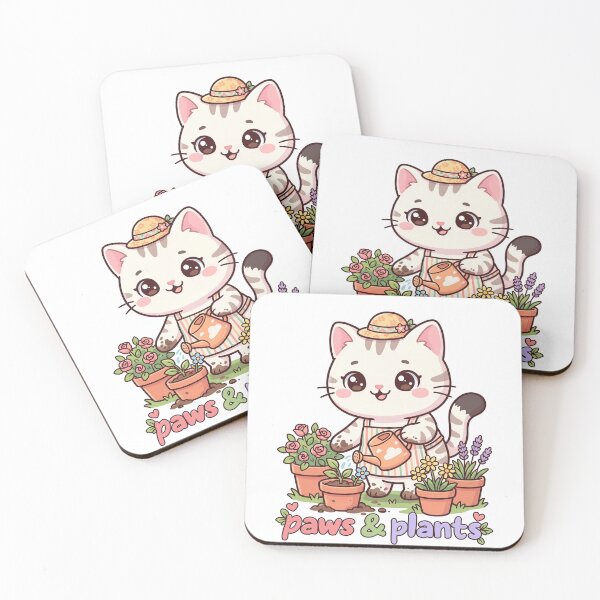 Item preview, Garden Cat | Cute Chibi Kitten Watering Flowers | Kawaii Cottagecore Art designed and sold by MurkCraft.