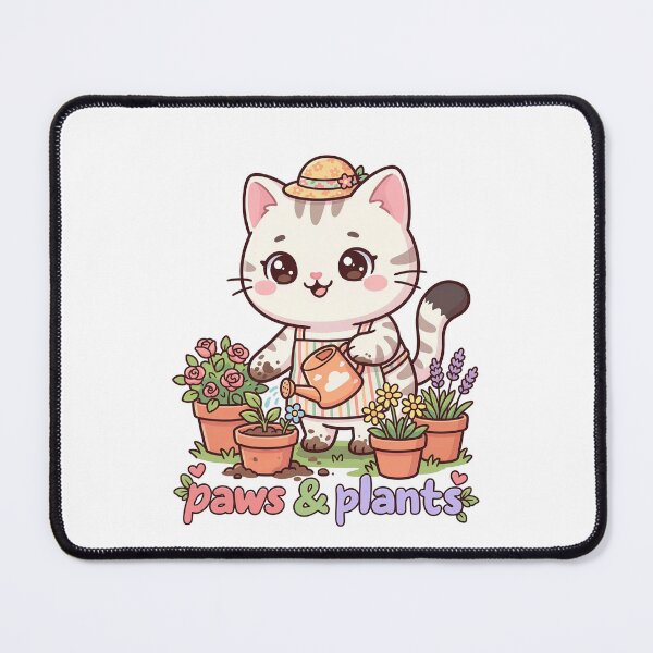 Item preview, Garden Cat | Cute Chibi Kitten Watering Flowers | Kawaii Cottagecore Art designed and sold by MurkCraft.