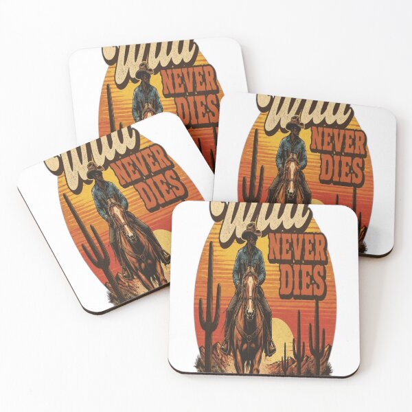 Item preview, Wild Never Dies Vintage Cowboy Design designed and sold by Fable-Fit.