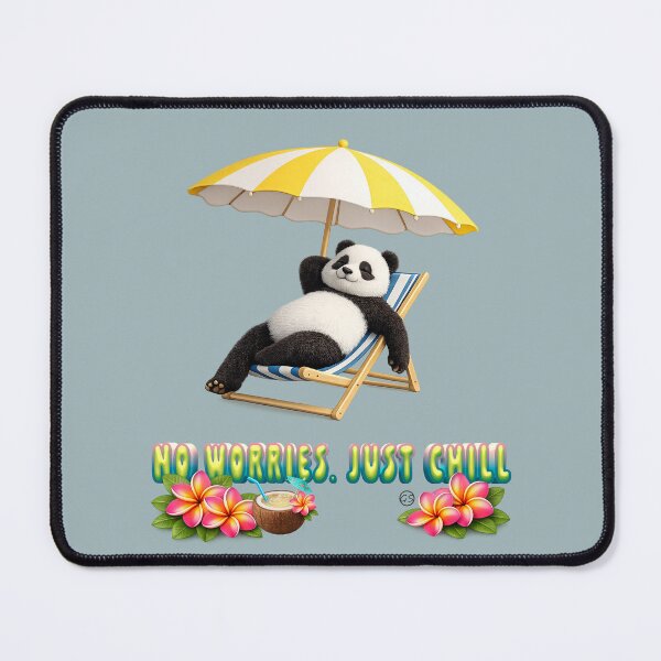 Item preview, No Worries. Just Chill. Cute Relaxing Panda Beach Vacation 3D Design designed and sold by gauthier-studio.