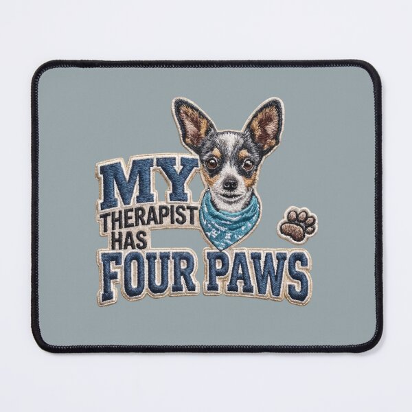 Item preview, Cute Chihuahua My Therapist Has Four Paws Embroidery Design designed and sold by MegaNovaArt.