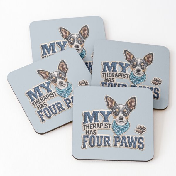 Item preview, Cute Chihuahua My Therapist Has Four Paws Embroidery Design designed and sold by MegaNovaArt.