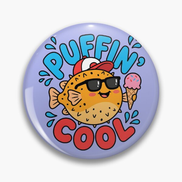 Item preview, Puffin Cool – Cute Pufferfish Summer Design designed and sold by Sea Gem.