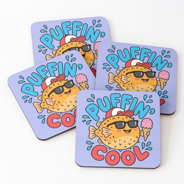 Item preview, Puffin Cool – Cute Pufferfish Summer Design designed and sold by Sea Gem.