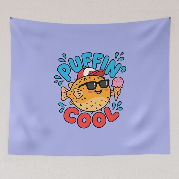 Item preview, Puffin Cool – Cute Pufferfish Summer Design designed and sold by Sea Gem.