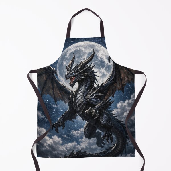 Item preview, Black Moon Dragon | Dark Fantasy Celestial Wall Art designed and sold by DrakariArt.