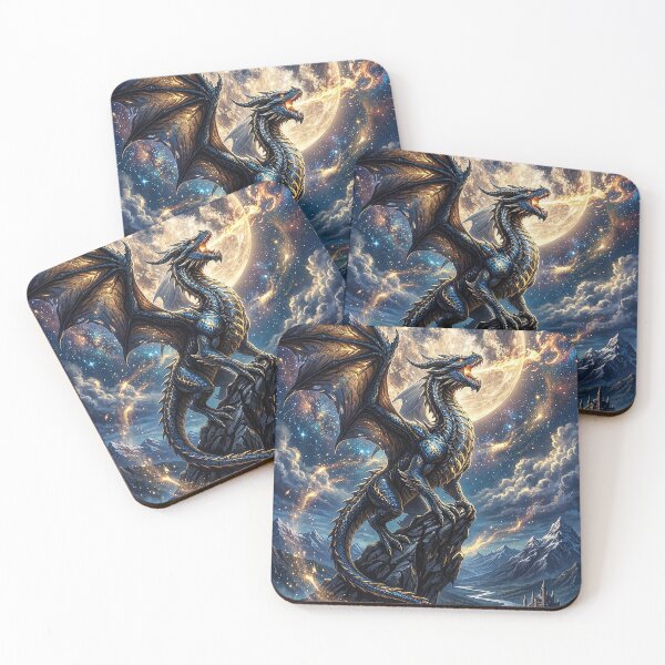 Item preview, Moon Dragon | Celestial Fantasy Castle Wall Art designed and sold by DrakariArt.