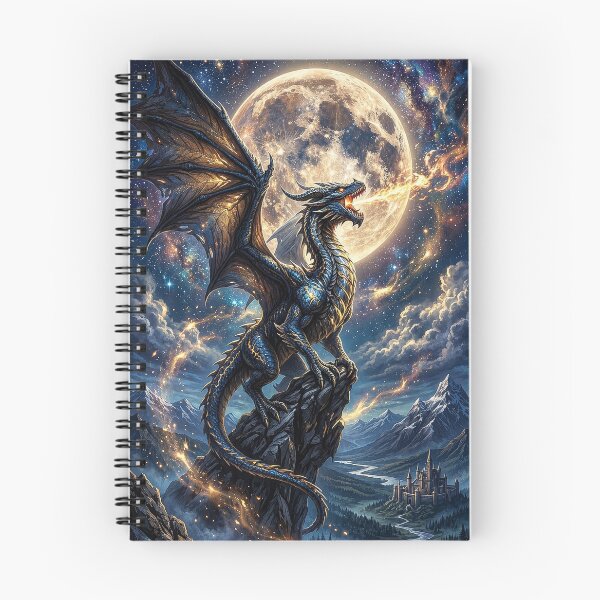 Item preview, Moon Dragon | Celestial Fantasy Castle Wall Art designed and sold by DrakariArt.