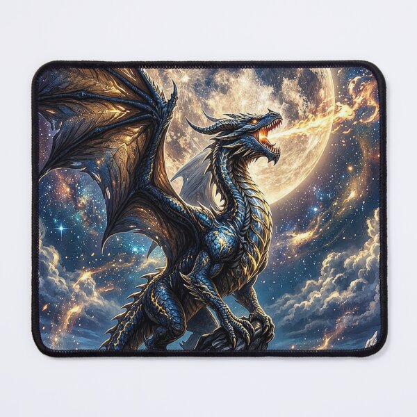 Item preview, Moon Dragon | Celestial Fantasy Castle Wall Art designed and sold by DrakariArt.