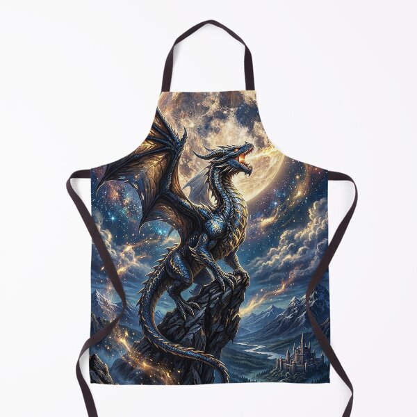 Item preview, Moon Dragon | Celestial Fantasy Castle Wall Art designed and sold by DrakariArt.