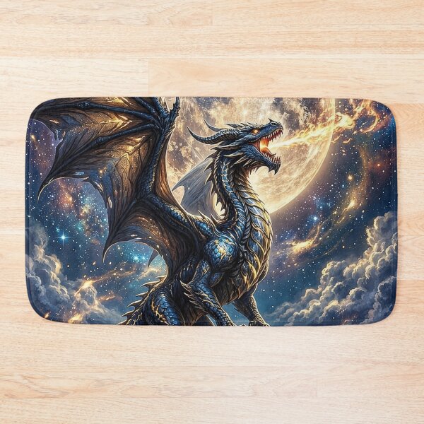 Item preview, Moon Dragon | Celestial Fantasy Castle Wall Art designed and sold by DrakariArt.