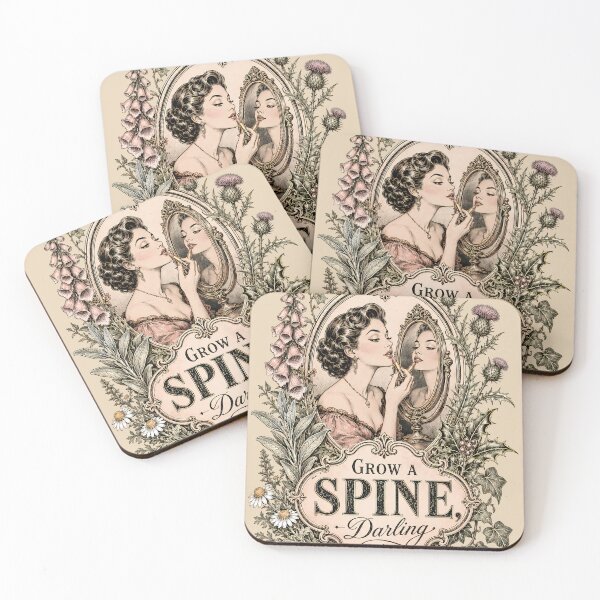 Item preview, Grow A Spine Darling Vintage Victorian Botanical Floral Empowerment designed and sold by VIVID COLORS CLUB.