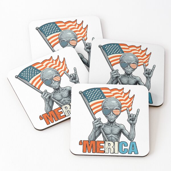 Item preview, Grey Alien Holding The American Flag Independence Day designed and sold by AHobbyAJob.