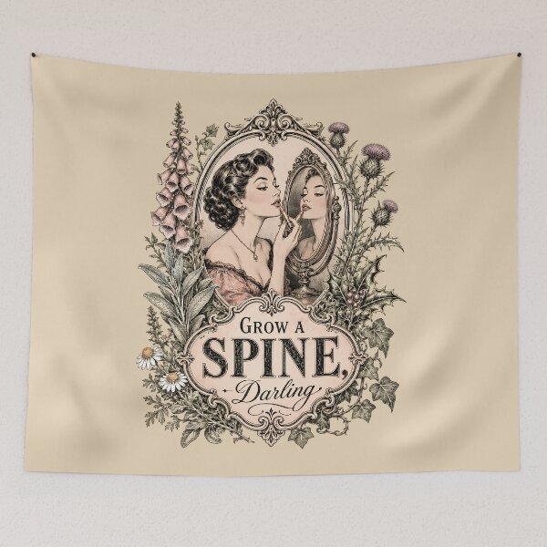 Item preview, Grow A Spine Darling Vintage Victorian Botanical Floral Empowerment designed and sold by VIVID COLORS CLUB.