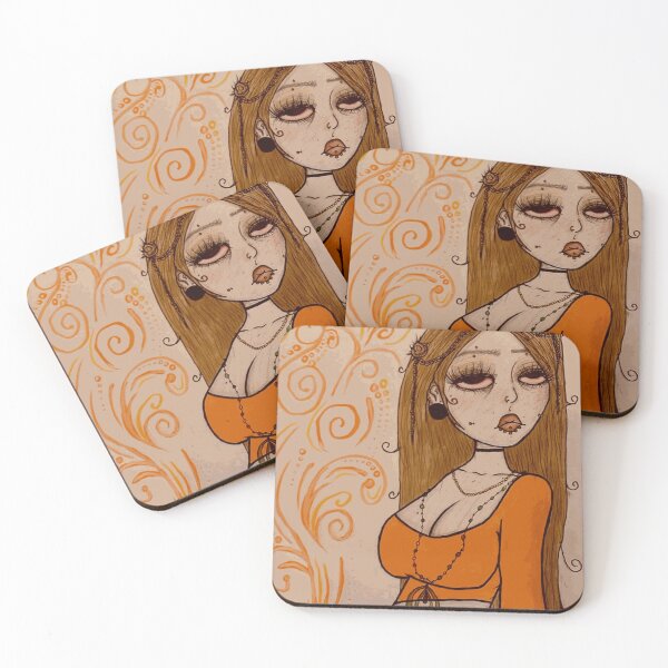 Item preview, Sad Alt Girl in Orange with Swirls designed and sold by RyanCalway.