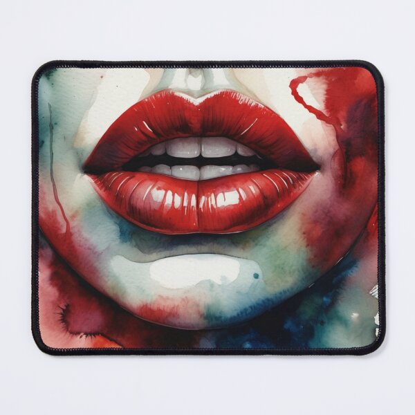 Item preview, Mouth in Red and Green Watercolor designed and sold by RAISC.