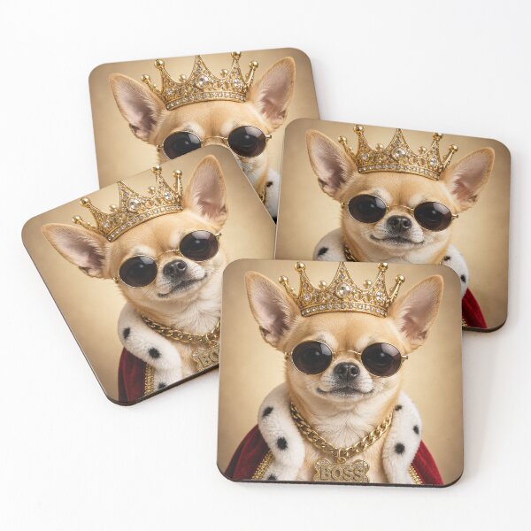 Item preview, Royal Chihuahua King Wearing Crown Dog Art designed and sold by BagFactoryUK.
