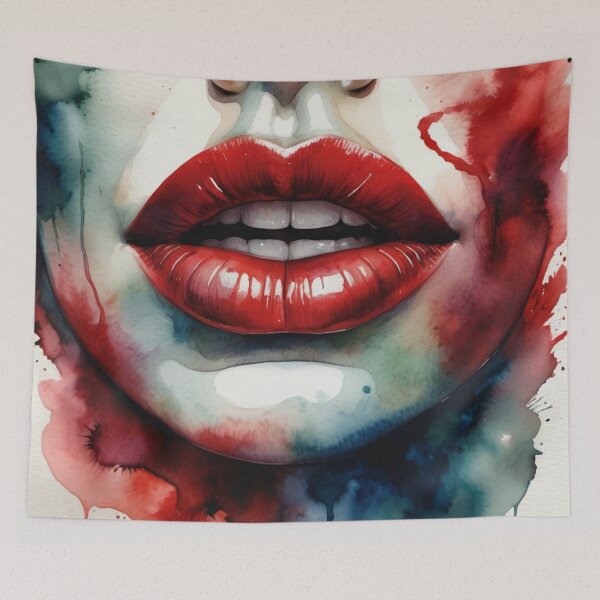 Item preview, Mouth in Red and Green Watercolor designed and sold by RAISC.