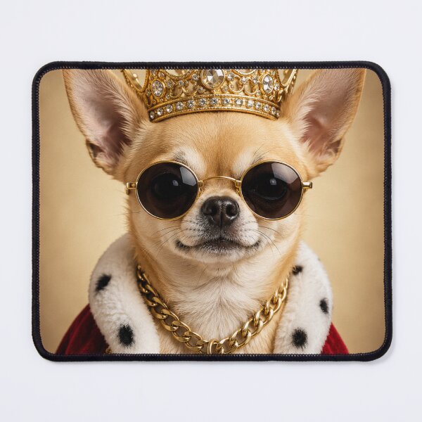 Item preview, Royal Chihuahua King Wearing Crown Dog Art designed and sold by BagFactoryUK.
