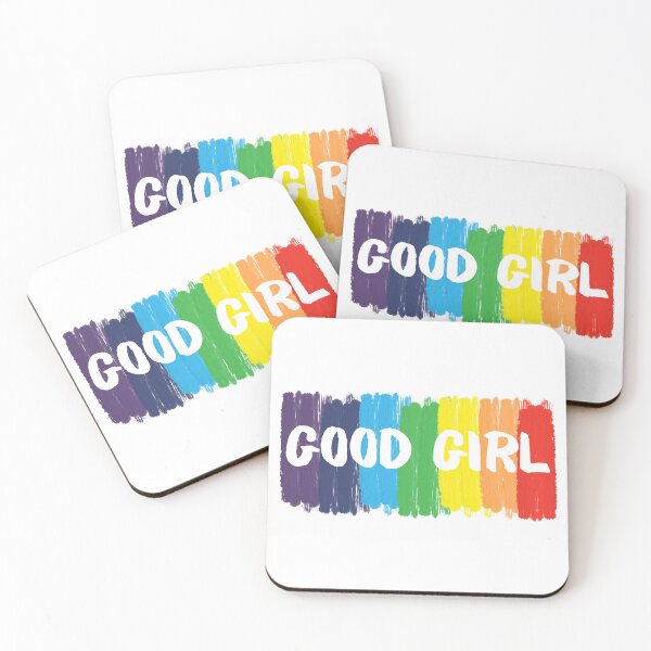 Item preview, Good Girl Bold Rainbow Brush Strokes Typography designed and sold by mijaczeek.