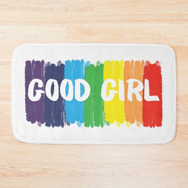 Item preview, Good Girl Bold Rainbow Brush Strokes Typography designed and sold by mijaczeek.