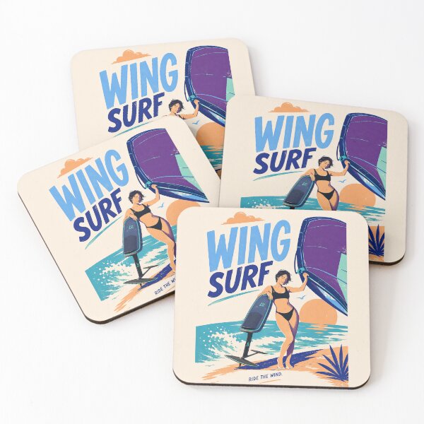 Item preview, Wing Surf Vintage Beach Travel Poster designed and sold by Islabonita..