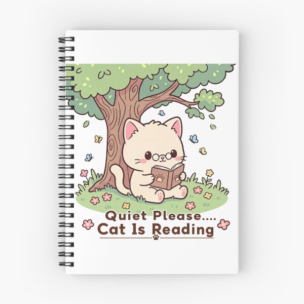 Item preview, Bookworm Cat | Cute Chibi Kitten Reading Under a Tree | Kawaii Nature Art designed and sold by MurkCraft.