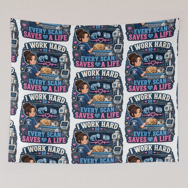 Item preview, I Work Hard So Every Scan Saves A Life – Cute Veterinary Radiology X-Ray Design designed and sold by Bettybee00.