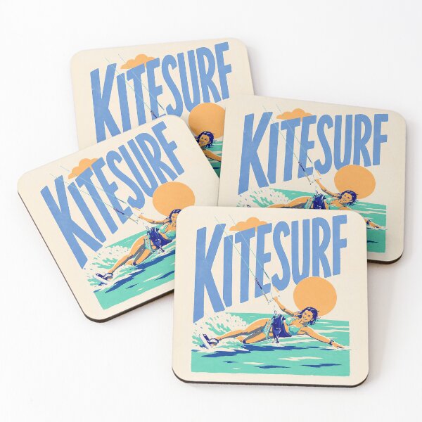 Aperçu de l'œuvre Affiche de voyage côtière vintage sur le kitesurf créée et vendue par Islabonita..
