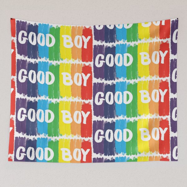 Item preview, Good Boy Bold Rainbow Brush Strokes Typography designed and sold by mijaczeek.