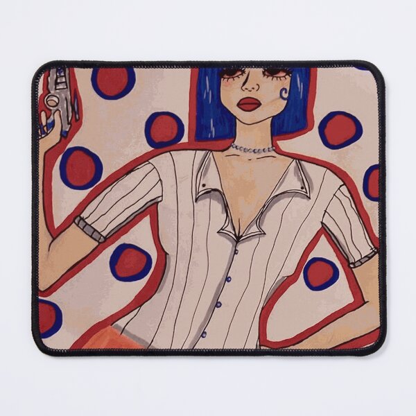Item preview, Blue Hair Retro Space Girl with Raygun designed and sold by RyanCalway.