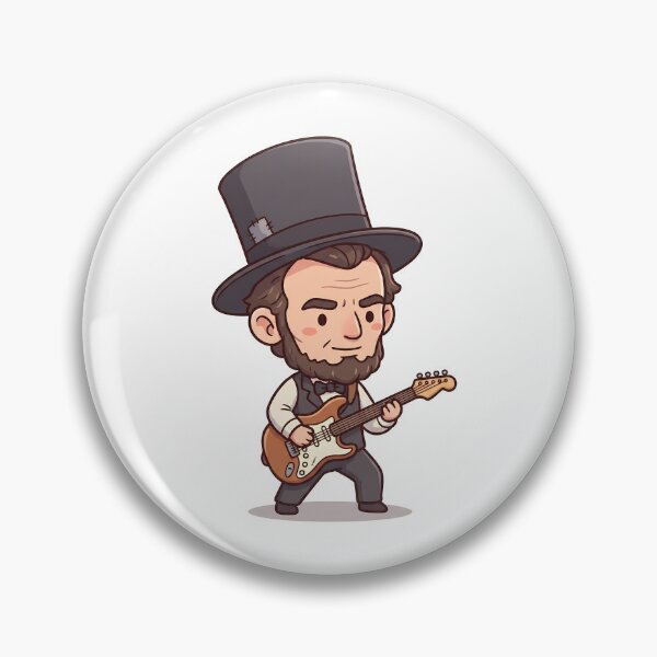 Item preview, Chibi Abraham Lincoln Playing Electric Guitar Independence Day designed and sold by AHobbyAJob.