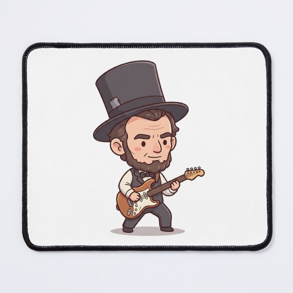 Item preview, Chibi Abraham Lincoln Playing Electric Guitar Independence Day designed and sold by AHobbyAJob.