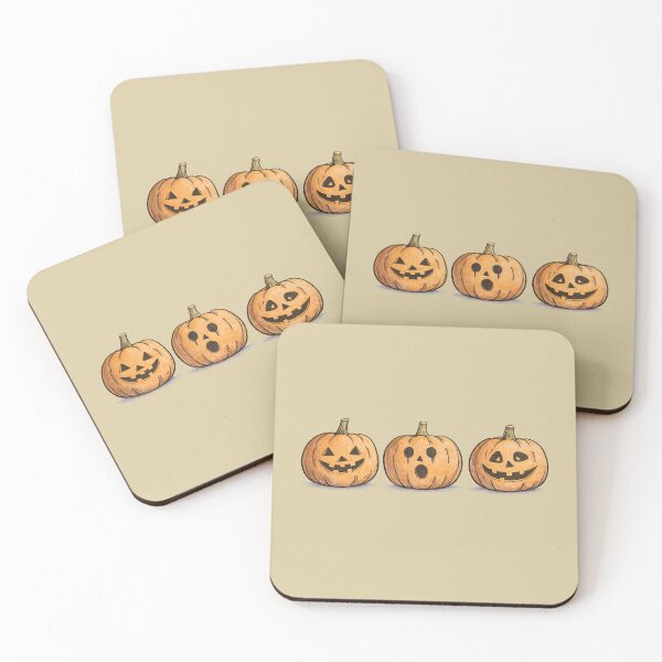 Item preview, Three Halloween Pumpkins with Different Faces | Cute Jack-o'-Lantern Illustration designed and sold by pigeonlovrs.