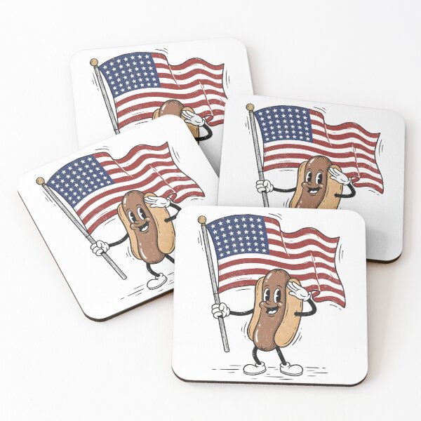 Item preview, Hot Dog Holding An American Flag Independence Day designed and sold by AHobbyAJob.