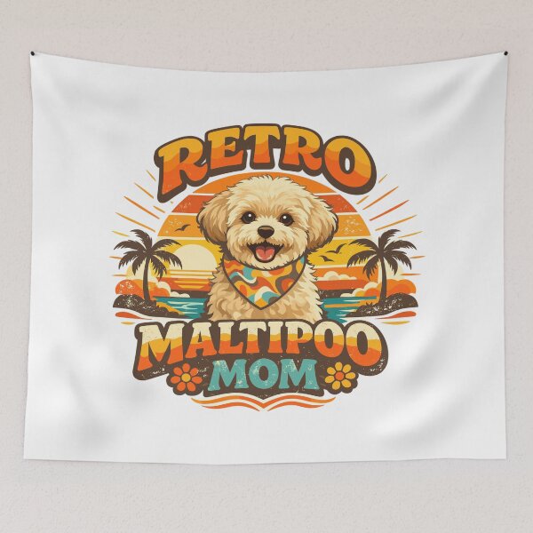 Item preview, Retro Maltipoo Mom: 70s Sunset Design designed and sold by Pineapple-Tree.