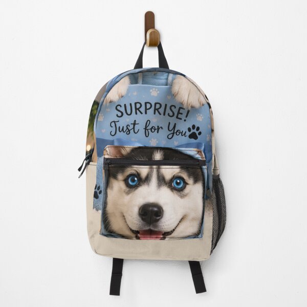 Item preview, Cute Husky Puppy Birthday Surprise Gift Design designed and sold by BagFactoryUK.
