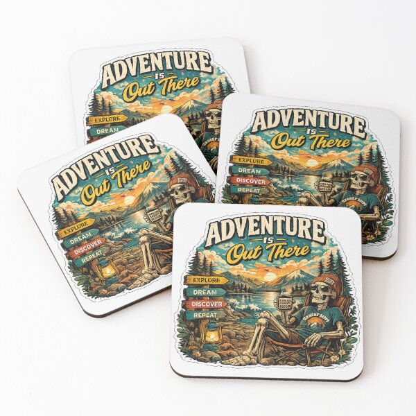 Item preview, Adventure Is Out There Vintage Camping Skeleton designed and sold by irfanedysud.
