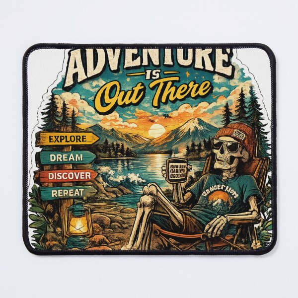Item preview, Adventure Is Out There Vintage Camping Skeleton designed and sold by irfanedysud.
