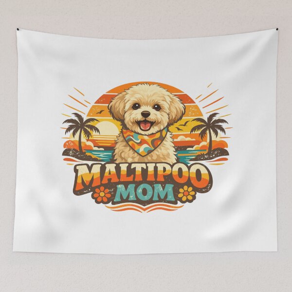 Item preview, Maltipoo Mom Shirt Retro 70s Sunset designed and sold by Pineapple-Tree.