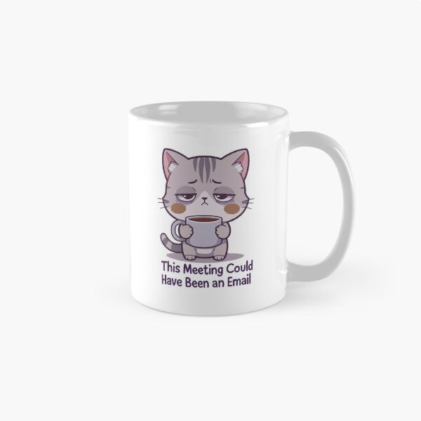 Item preview, Monday Mood Cat | Tired Chibi Kitten with Coffee | Kawaii Relatable Art designed and sold by MurkCraft.