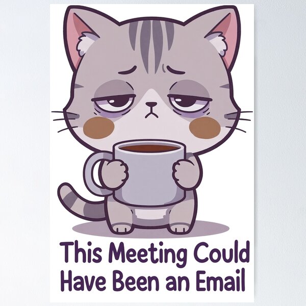 Item preview, Monday Mood Cat | Tired Chibi Kitten with Coffee | Kawaii Relatable Art designed and sold by MurkCraft.