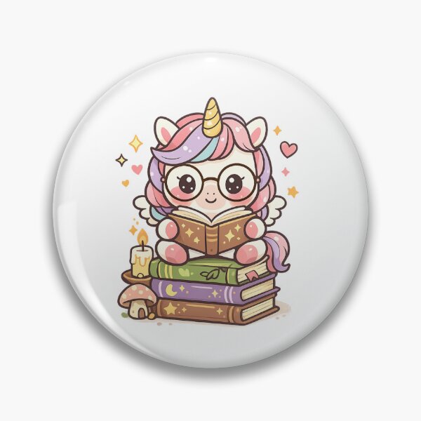 Item preview, Cute Kawaii Unicorn Reading Book designed and sold by ajamzbox.