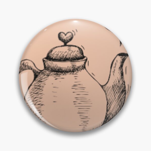 Item preview, Vintage Teapot Sketch With Heart Steam designed and sold by NNCollection.
