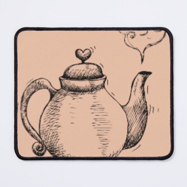 Item preview, Vintage Teapot Sketch With Heart Steam designed and sold by NNCollection.