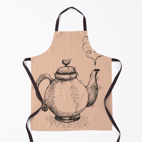Item preview, Vintage Teapot Sketch With Heart Steam designed and sold by NNCollection.
