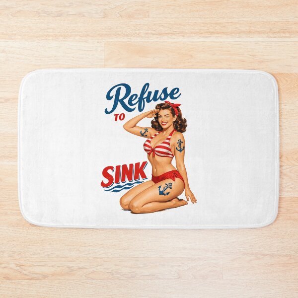Item preview, Refuse to Sink Pin-Up Girl: Retro Bikini Tattoo designed and sold by Pineapple-Tree.