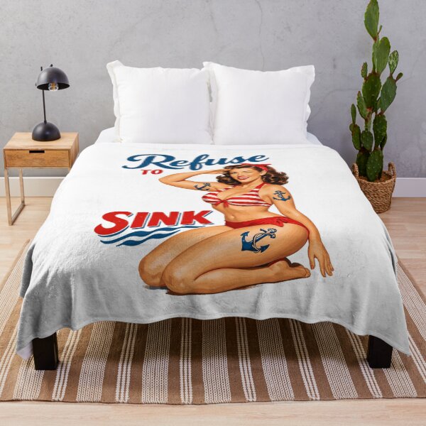 Item preview, Refuse to Sink Pin-Up Girl: Retro Bikini Tattoo designed and sold by Pineapple-Tree.
