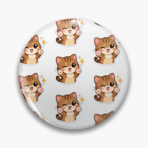 Item preview, Cute Kawaii Kitten Sticker – Winking Cartoon Cat designed and sold by ricksd.